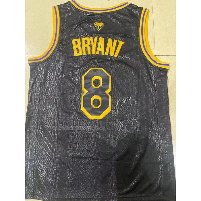 Maglia
 Kobe Bryant NO 8 Los Angeles Lakers Black Mamba Snakeskin Nero
